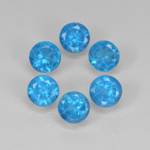 Medium Blue Apatit Edelstein - 0.2ct Rund Facettenschliff (ID: 503067)