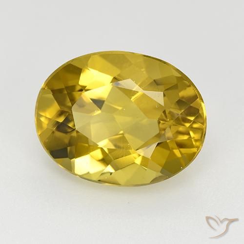 4.90 ct Yellow Apatite Stone, Natural Apatite in Oval Facet Shape for Sale