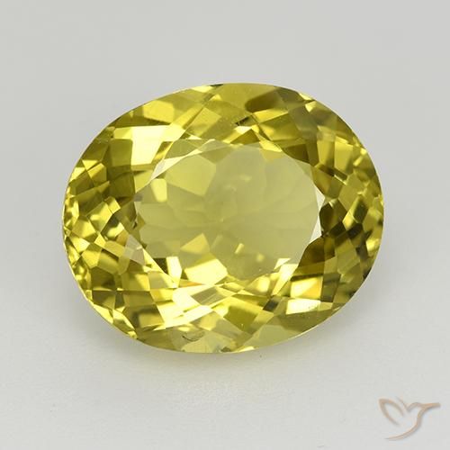6.26 ct Yellow Apatite Stone, Natural Apatite in Oval Portuguese-Cut Shape for Sale