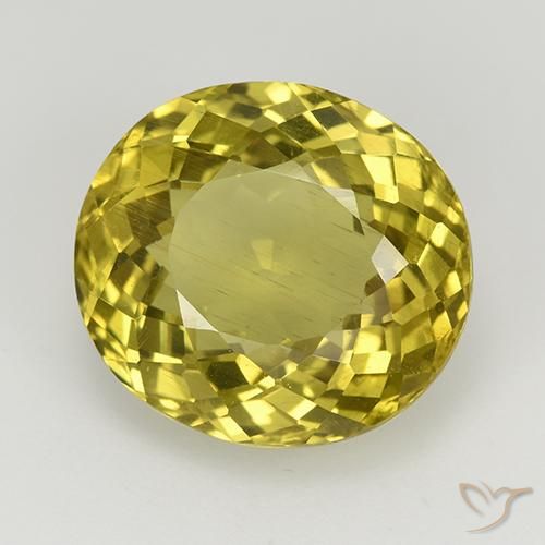 8.48 ct Yellow Apatite Stone, Natural Apatite in Oval Portuguese-Cut Shape for Sale
