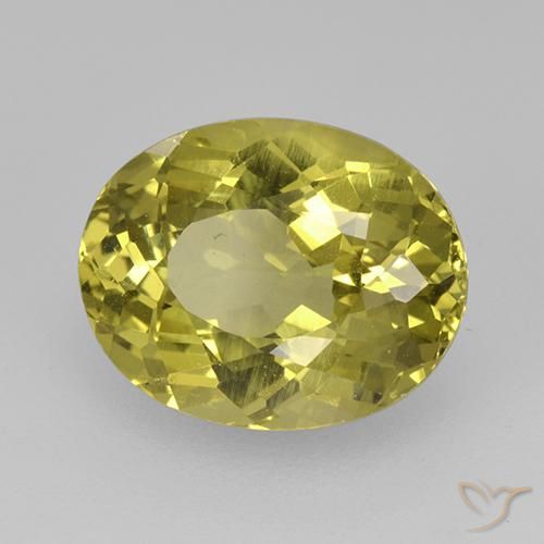 3.98 ct Yellow Apatite Stone, Natural Apatite in Oval Facet Shape for Sale