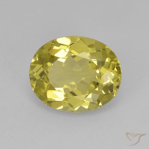 2.37 ct Yellow Apatite Stone, Natural Apatite in Oval Facet Shape for Sale