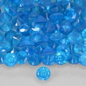 0.15 ctw Blue Apatite Gemstones, Apatite Gems in Round Facet Shape for Sale.