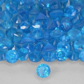 0.74 ctw Blue Apatite Stones, Natural Apatite in Round Facet Shape for Sale