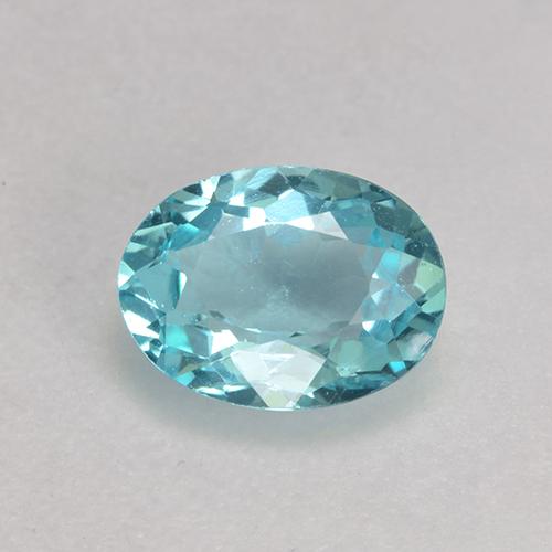 Intense Blue Green Apatite Gem - 0.7ct Oval Facet (ID: 532991)