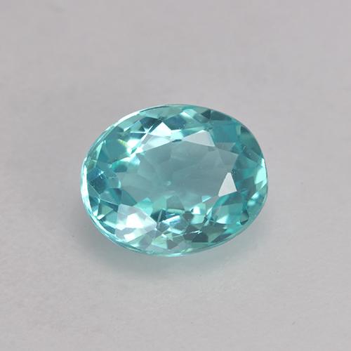 Intense Blue Green Апатиты Камень - 0.8ct Фасетный Овал (ID: 532992)