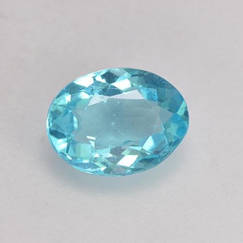 0.67 ct Blue Apatite Gemstone, Apatite Gem in Oval Facet Shape for Sale.