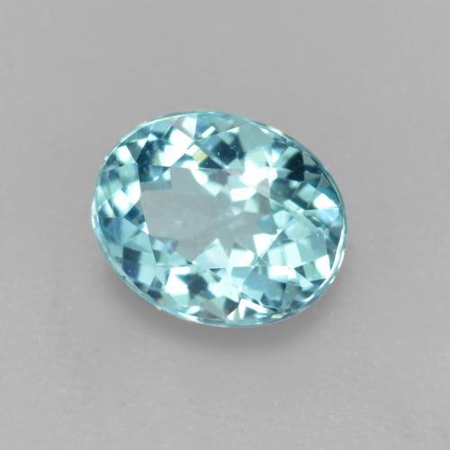 0.57 ct Blue Apatite Stone, Natural Apatite in Oval Facet Shape for Sale