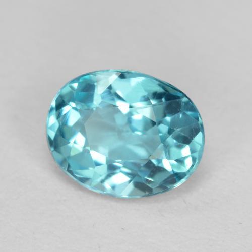 0.48 ct Turquoise Apatite Stone, Natural Apatite in Oval Facet Shape for Sale