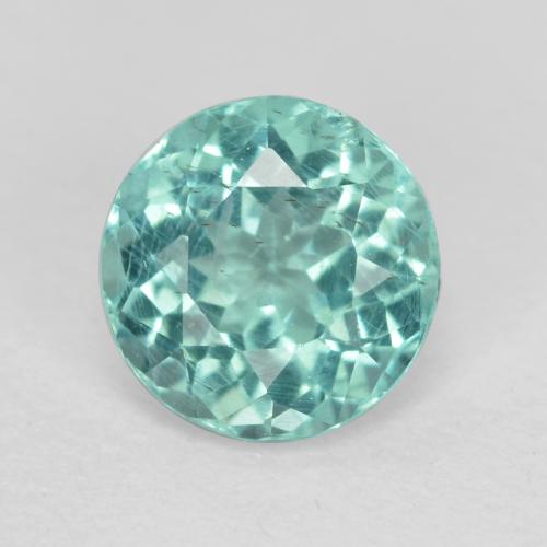 0.58 ct Turquoise Apatite Gemstone, Apatite Gem in Round Facet Shape for Sale.