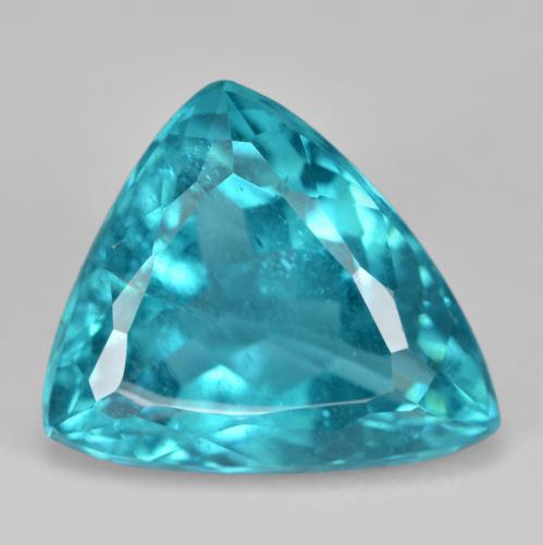 Verde azul vívido Apatita Gema - 4.8ct Forma trillón (ID: 561782)