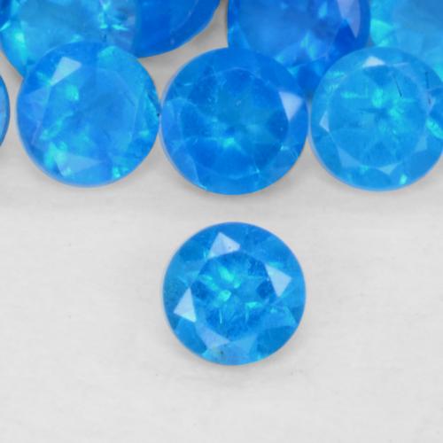 0.07 ct Blue Apatite Gemstone, Apatite Gem in Round Facet Shape for Sale.