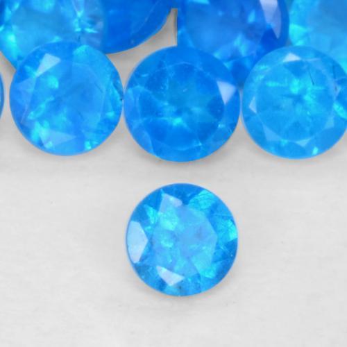 0.07 ct Blue Apatite Stone, Natural Apatite in Round Facet Shape for Sale