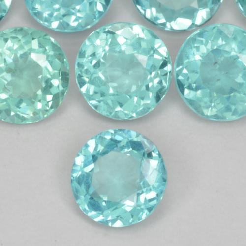0.48 ct Turquoise Apatite Stone, Natural Apatite in Round Facet Shape for Sale