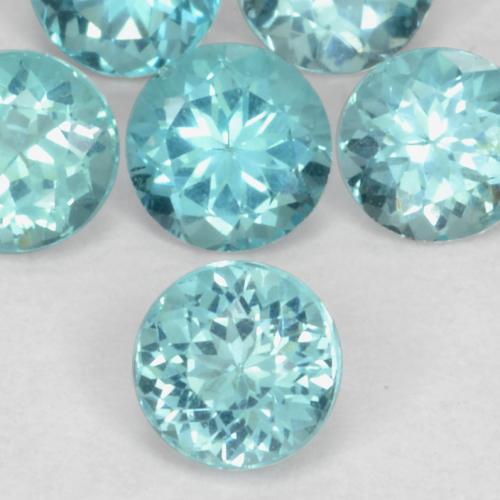 0.01 ct Turquoise Apatite Gemstone, Apatite Gem in Round Facet Shape for Sale.