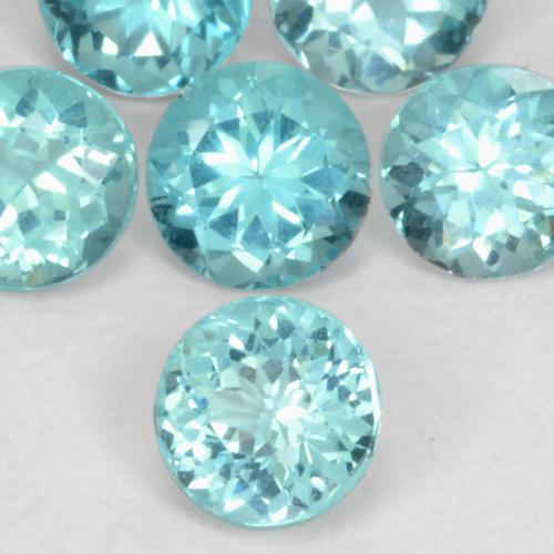 0.01 ct Turquoise Apatite Stone, Natural Apatite in Round Facet Shape for Sale