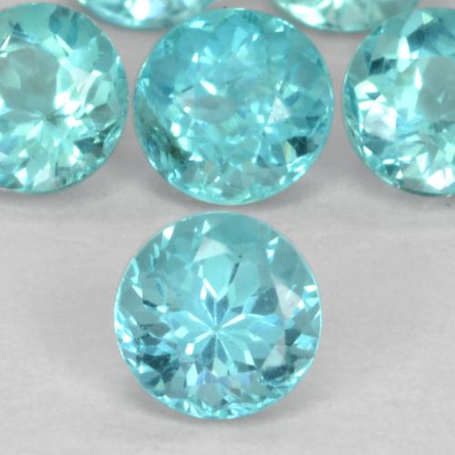 0.33 ct Turquoise Apatite Gemstone, Apatite Gem in Round Facet Shape for Sale.