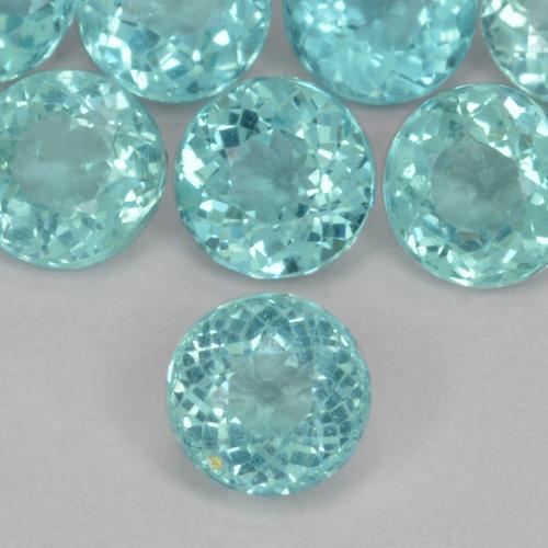 0.42 ct Turquoise Apatite Gemstone, Apatite Gem in Round Facet Shape for Sale.