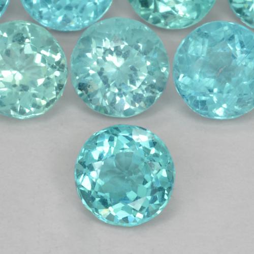0.45 ct Turquoise Apatite Gemstone, Apatite Gem in Round Facet Shape for Sale.