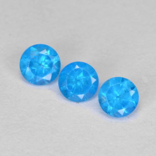 Azul medio Apatita Gema - 0.1ct Corte Diamante (ID: 590209)