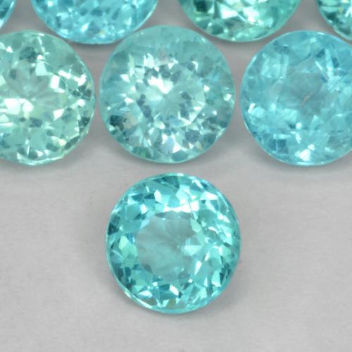 0.45 ct Turquoise Apatite Stone, Natural Apatite in Round Facet Shape for Sale