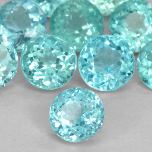 0.41 ct Turquoise Apatite Stone, Natural Apatite in Round Facet Shape for Sale
