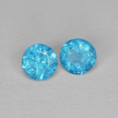 0.30 ctw Blue Apatite Gemstones, Apatite Gems in Round Facet Shape for Sale.