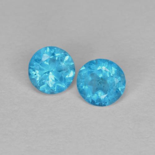 0.30 ctw Blue Apatite Stones, Natural Apatite in Round Facet Shape for Sale