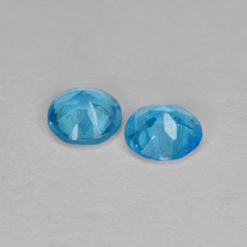 Apatite Gemstones in 3.5 mm (calibrated) Size for Sale, Apatite Stones in Electric Azure Blue Color