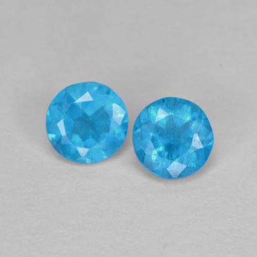 Electric Azure Blue Apatite Gem - 0.2ct Round Facet (ID: 613947)