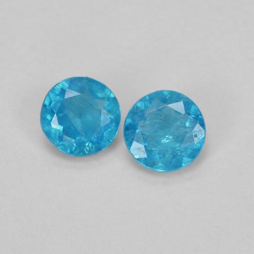 Deep Aqua Apatite Gem - 0.2ct Round Facet (ID: 614395)