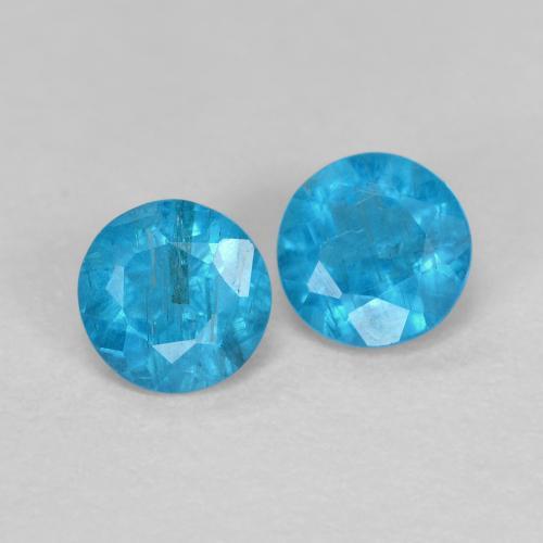 0.35 ctw Blue Apatite Stones, Natural Apatite in Round Facet Shape for Sale