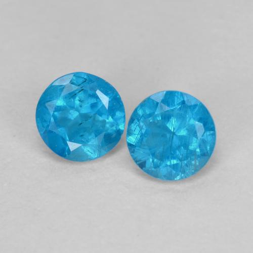 Deep Azure Apatite Gem - 0.2ct Round Facet (ID: 614401)