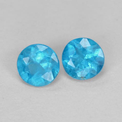 Blue Apatite Gem - 0.2ct Round Facet (ID: 614403)
