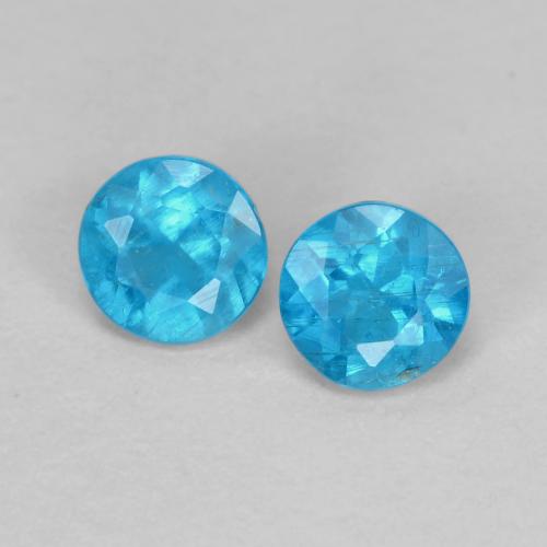 0.38 ctw Blue Apatite Stones, Natural Apatite in Round Facet Shape for Sale