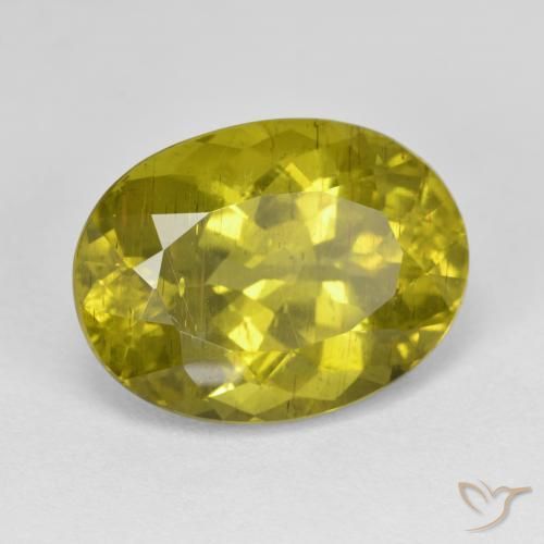 11.46 ct Golden Apatite Stone, Natural Apatite in Oval Facet Shape for Sale