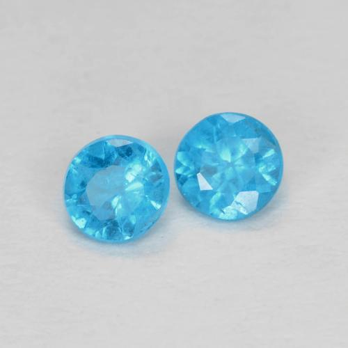 0.32 ctw Blue Apatite Stones, Natural Apatite in Round Facet Shape for Sale