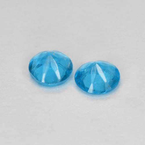 Apatite Gemstones in 3.5 mm (calibrated) Size for Sale, Apatite Stones in Azure Blue Color