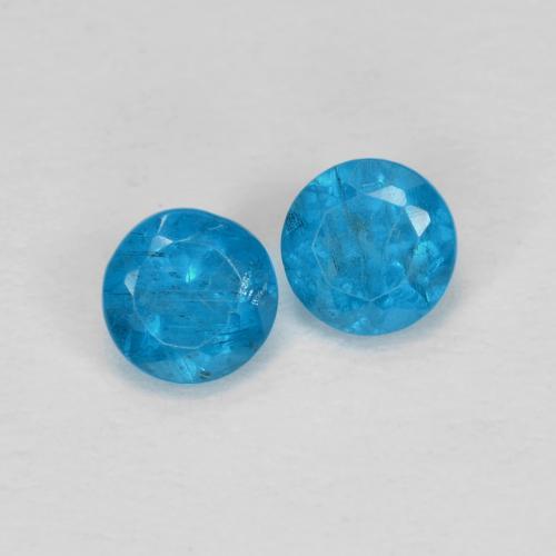 0.40 ctw Blue Apatite Stones, Natural Apatite in Round Facet Shape for Sale