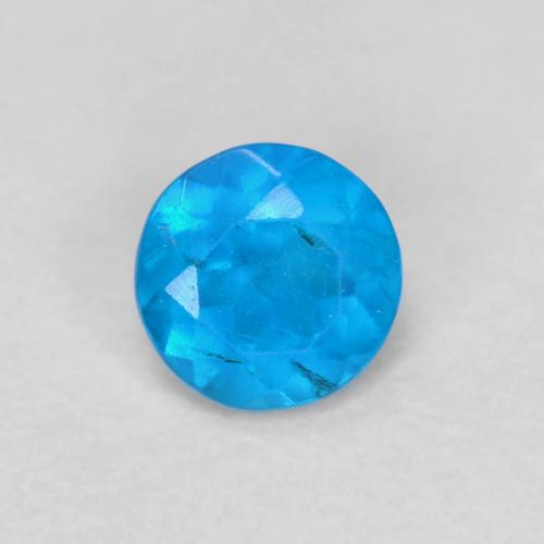 Intense Blue Apatite Gem - 0.2ct Round Facet (ID: 628011)