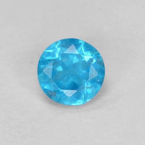 Intense Blue Apatite Gem - 0.2ct Round Facet (ID: 628012)