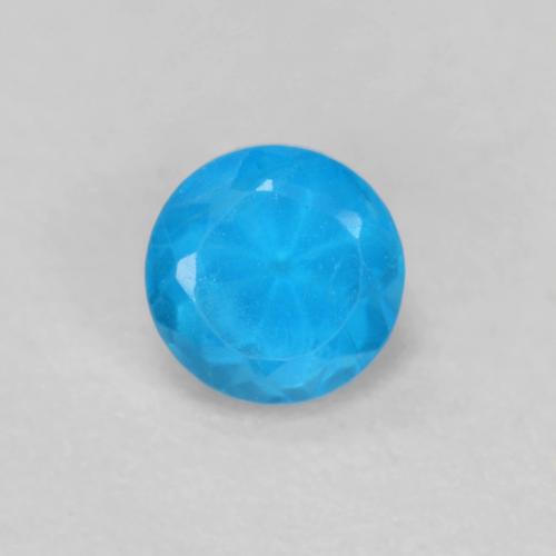 Medium Blue Apatite Gem - 0.2ct Round Facet (ID: 628013)