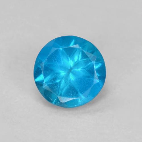 Intense Blue Apatite Gem - 0.2ct Round Facet (ID: 628014)