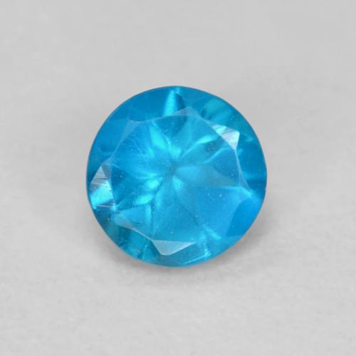 Azure Blue Apatite Gem - 0.3ct Round Facet (ID: 628015)