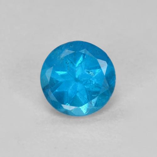 Intense Blue Apatite Gem - 0.3ct Round Facet (ID: 628019)