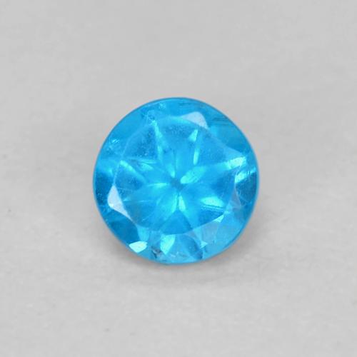Azure Blue Apatite Gem - 0.2ct Round Facet (ID: 628020)