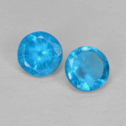 Intense Blue Apatite Gem - 0.2ct Round Facet (ID: 628153)