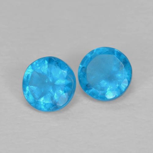 0.37 ctw Blue Apatite Stones, Natural Apatite in Round Facet Shape for Sale