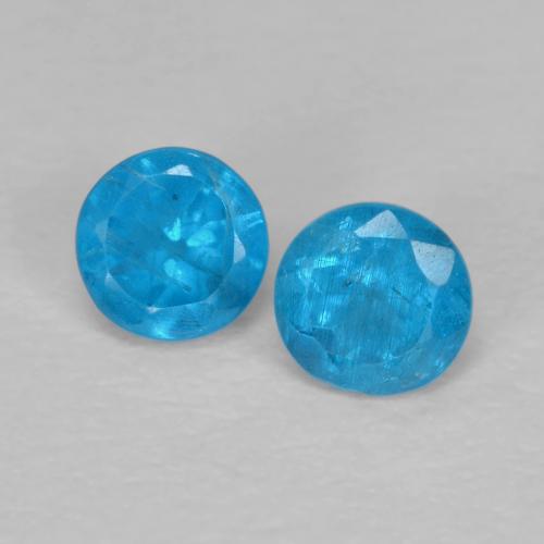 Azure Blue Apatite Gem - 0.2ct Round Facet (ID: 628154)
