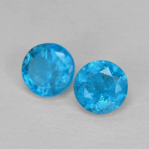 Medium Blue Apatite Gem - 0.2ct Round Facet (ID: 628155)